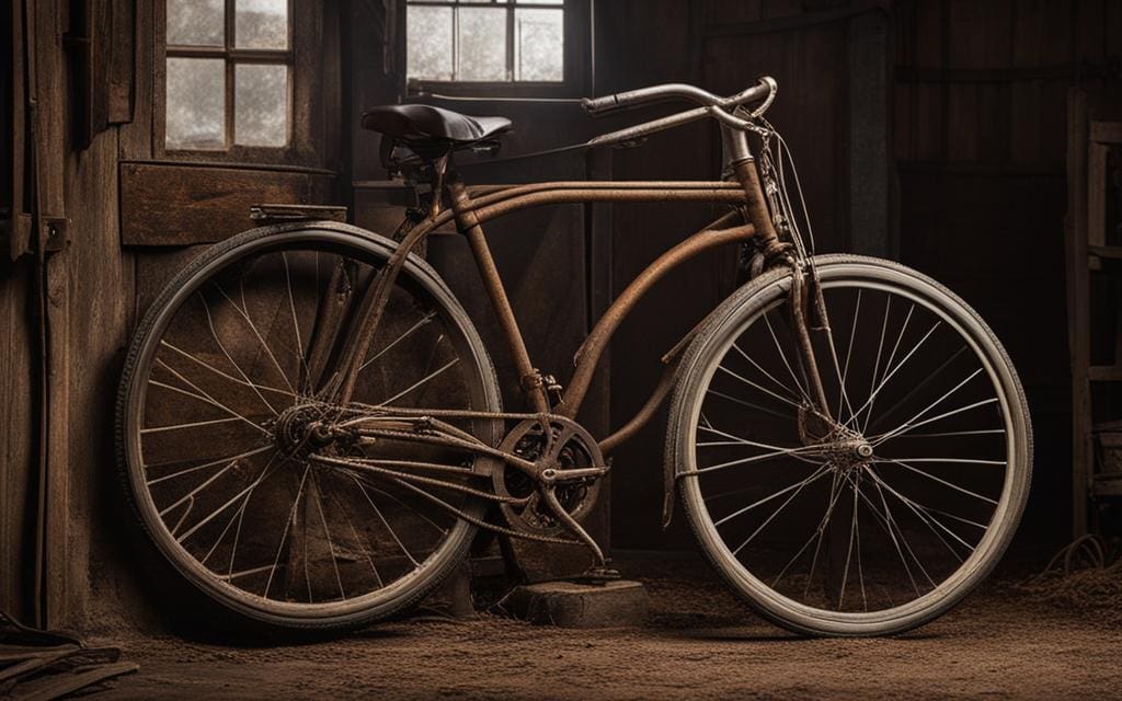 Vintage fiets in need of repair