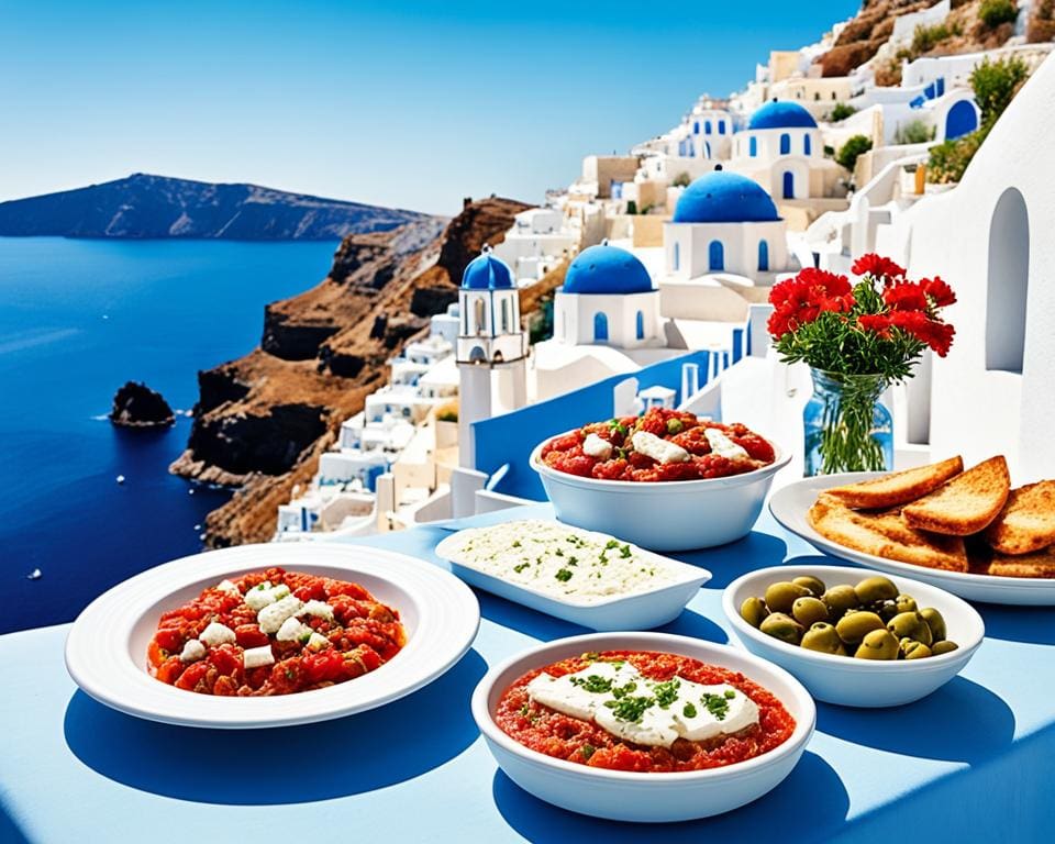 Lokale smaken van Santorini