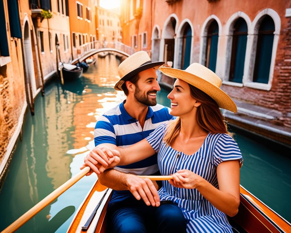 Maak een romantische gondeltocht door de grachten van Venetië, Italië
