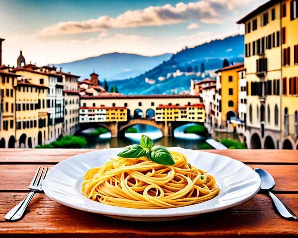 Proef de heerlijke pasta in de charmante straatjes van Florence, Italië