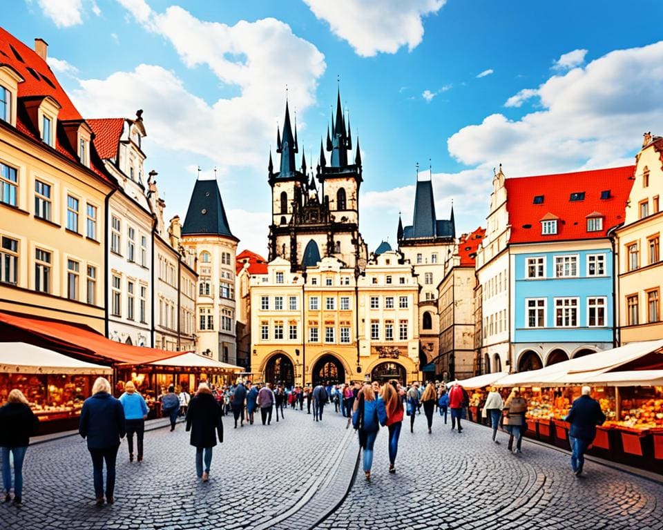 Wandel door de betoverende straten van Praag, Tsjechië