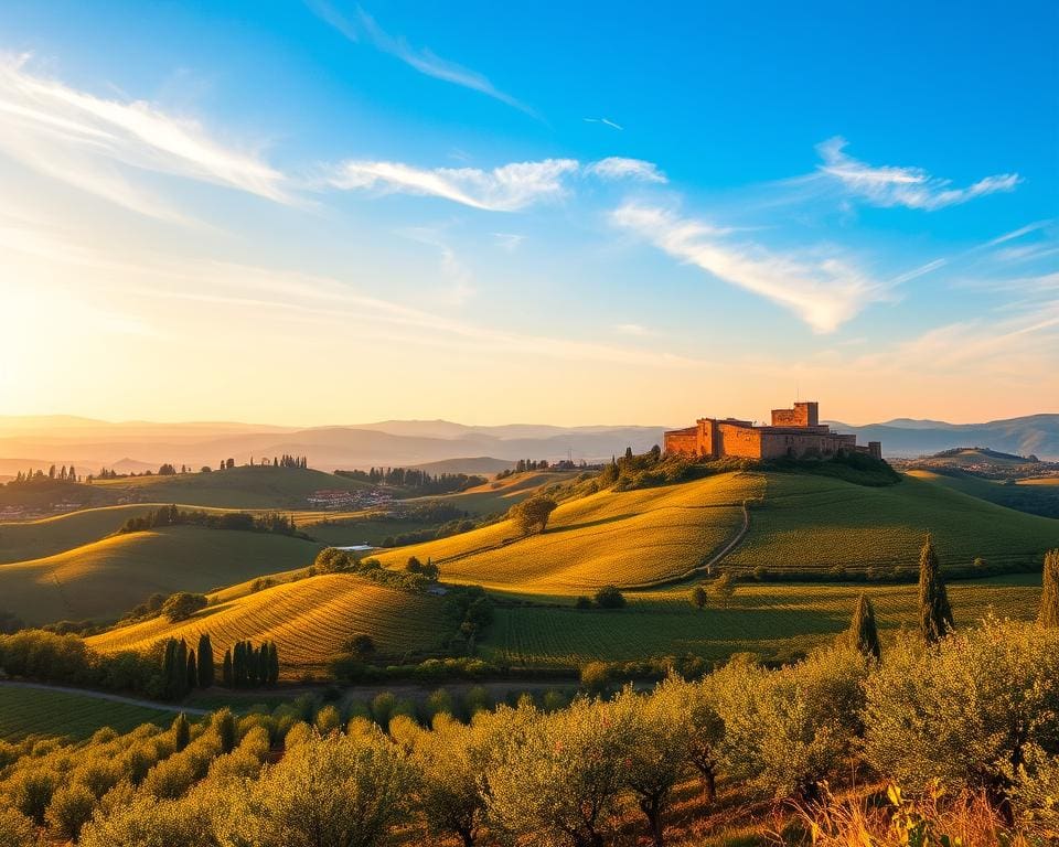 Droom weg bij de kastelen van Toscane