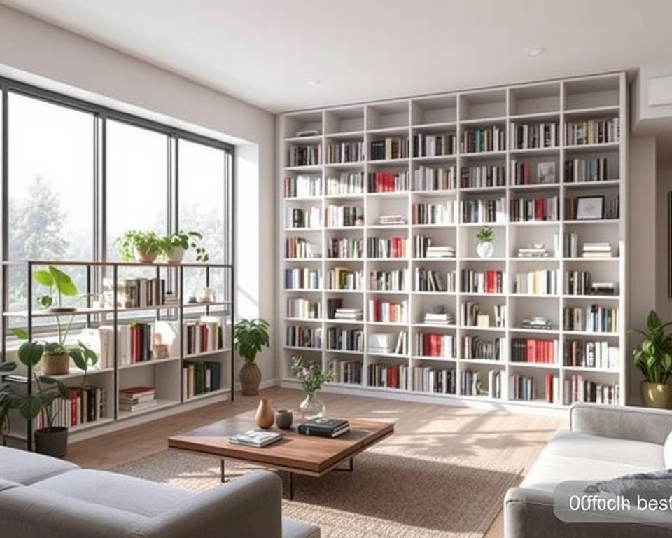 Moderne boekenplanken voor een opgeruimde ruimte