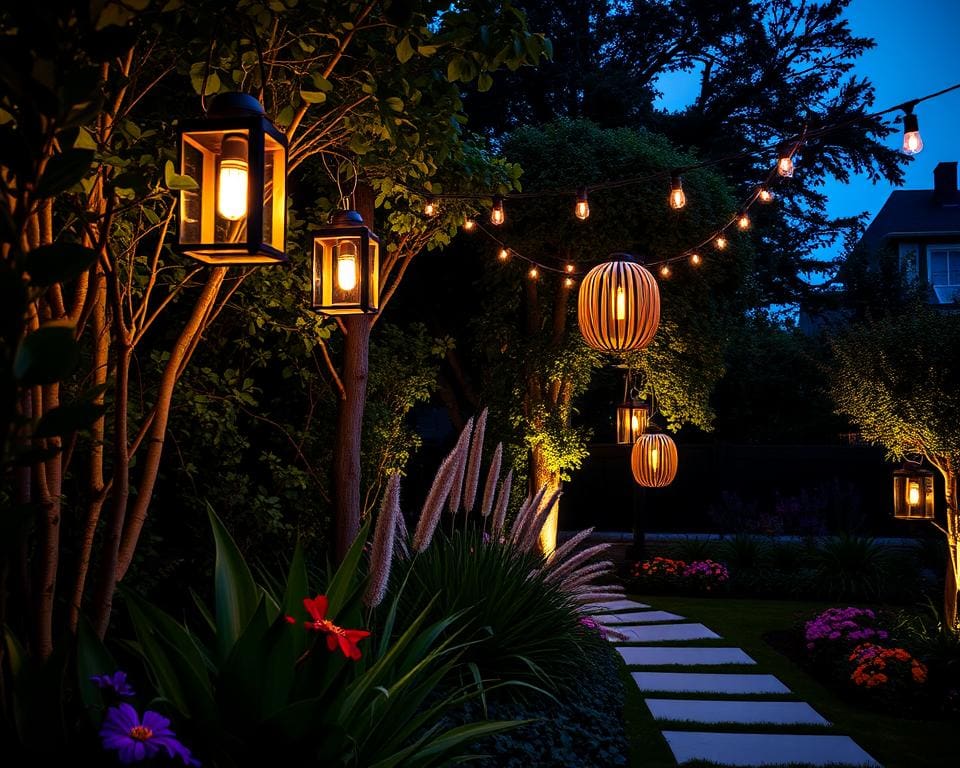 Moderne buitenverlichting voor een sfeervolle tuin