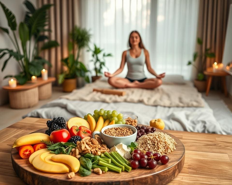 gebalanceerd dieet en meditatie voor slaapoptimalisatie