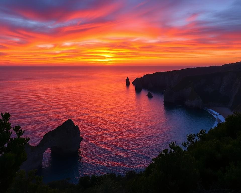 weelderige zonsondergang Algarve