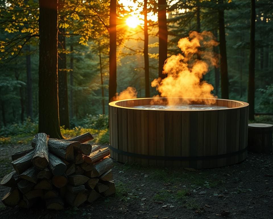 authentieke ervaring van een houtgestookte hottub