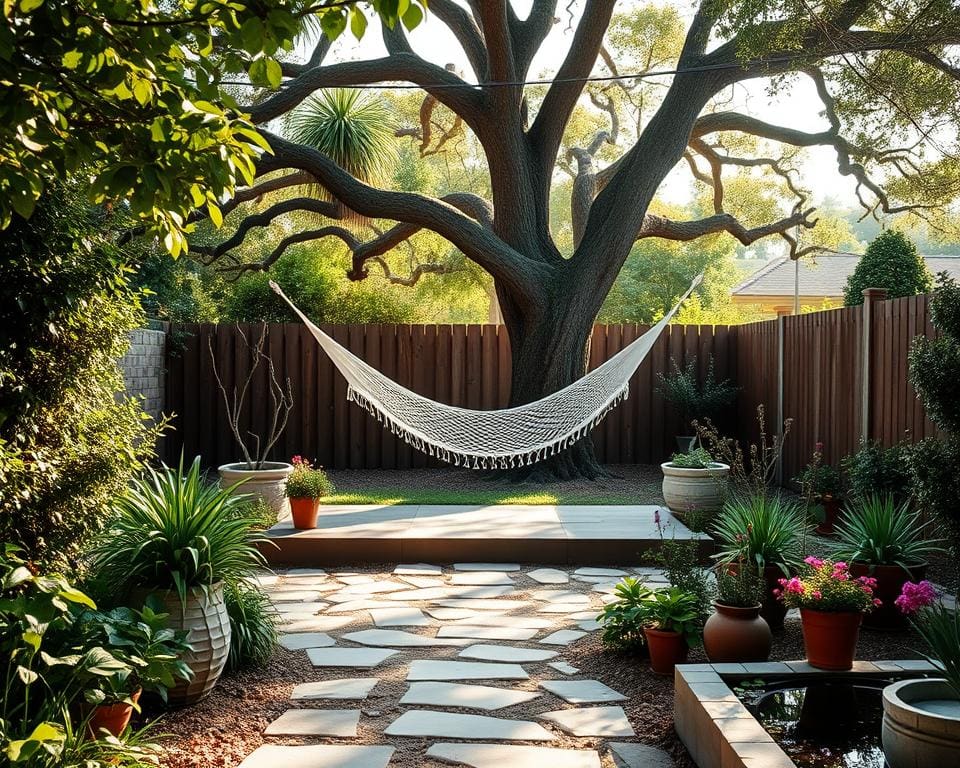rustgevende tuin voor yoga