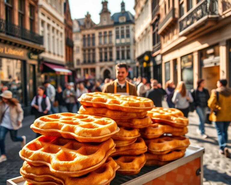 De smaak van wafels op een Brusselse straathoek