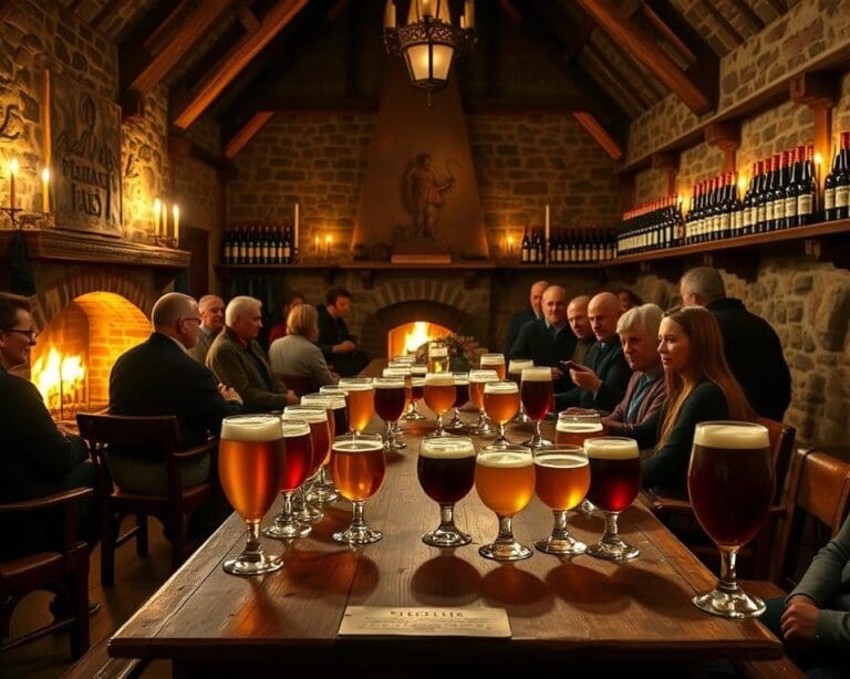 De warmte van een bierproeverij in een abdij