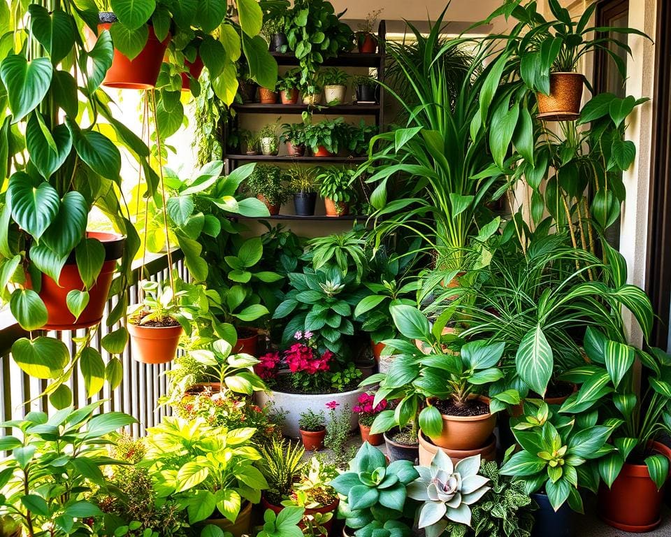kamerplanten voor een groen balkon