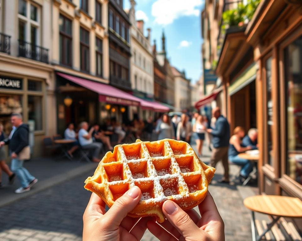 proeven van wafels