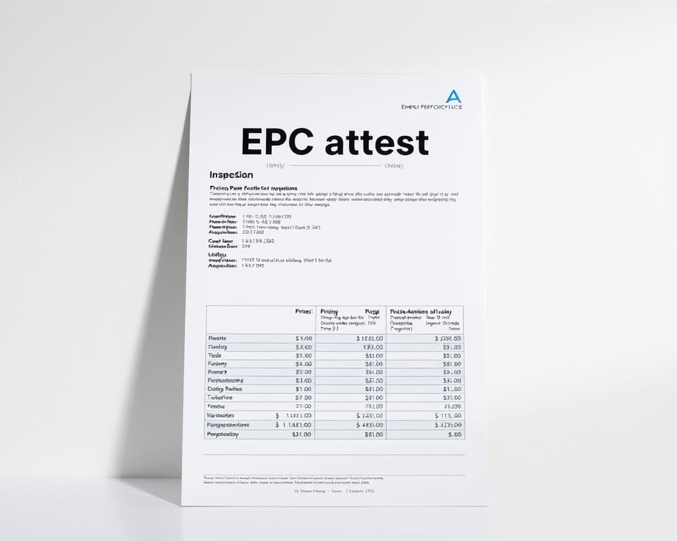 EPC attest prijs en keuring
