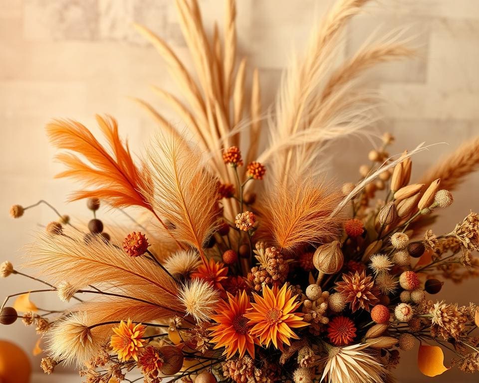 Hoe gebruik je droogbloemen in de herfstdecoratie?