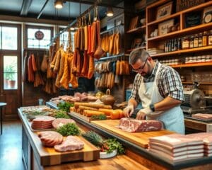 Hoe werkt een slager in een ambachtelijke omgeving?