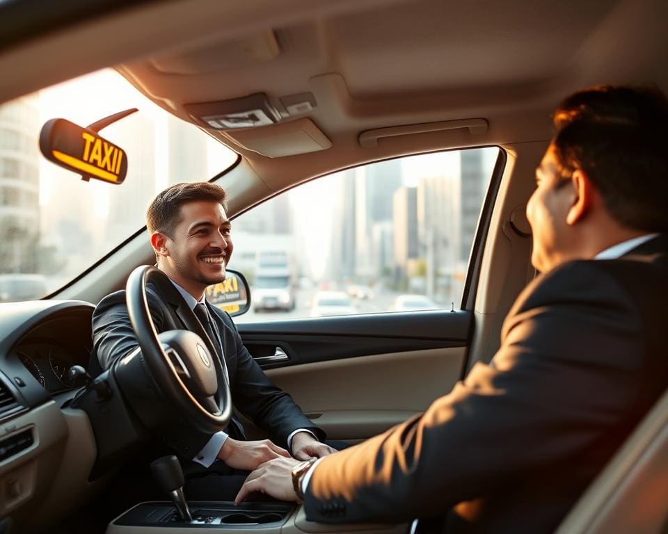 Hoe werkt een taxichauffeur met klantvervoer?