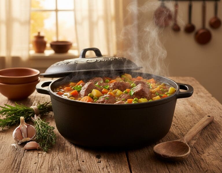 Welke gietijzeren braadpan is geschikt voor stoofgerechten?
