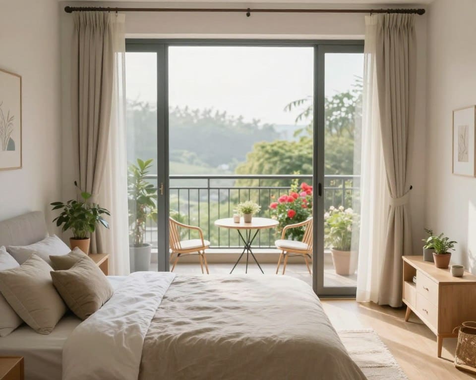 slaapkamer met balkon