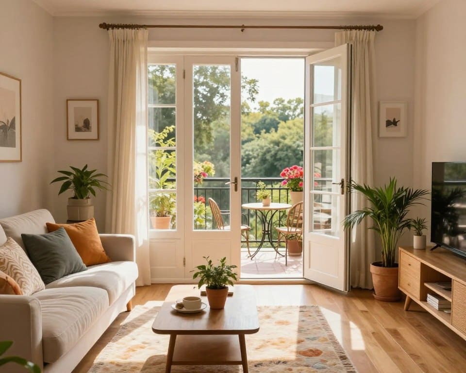 woonkamer met balkon inrichten